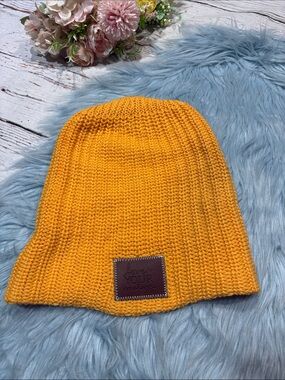 Love Your Melon Orange Yellow Knit Beanie Hat